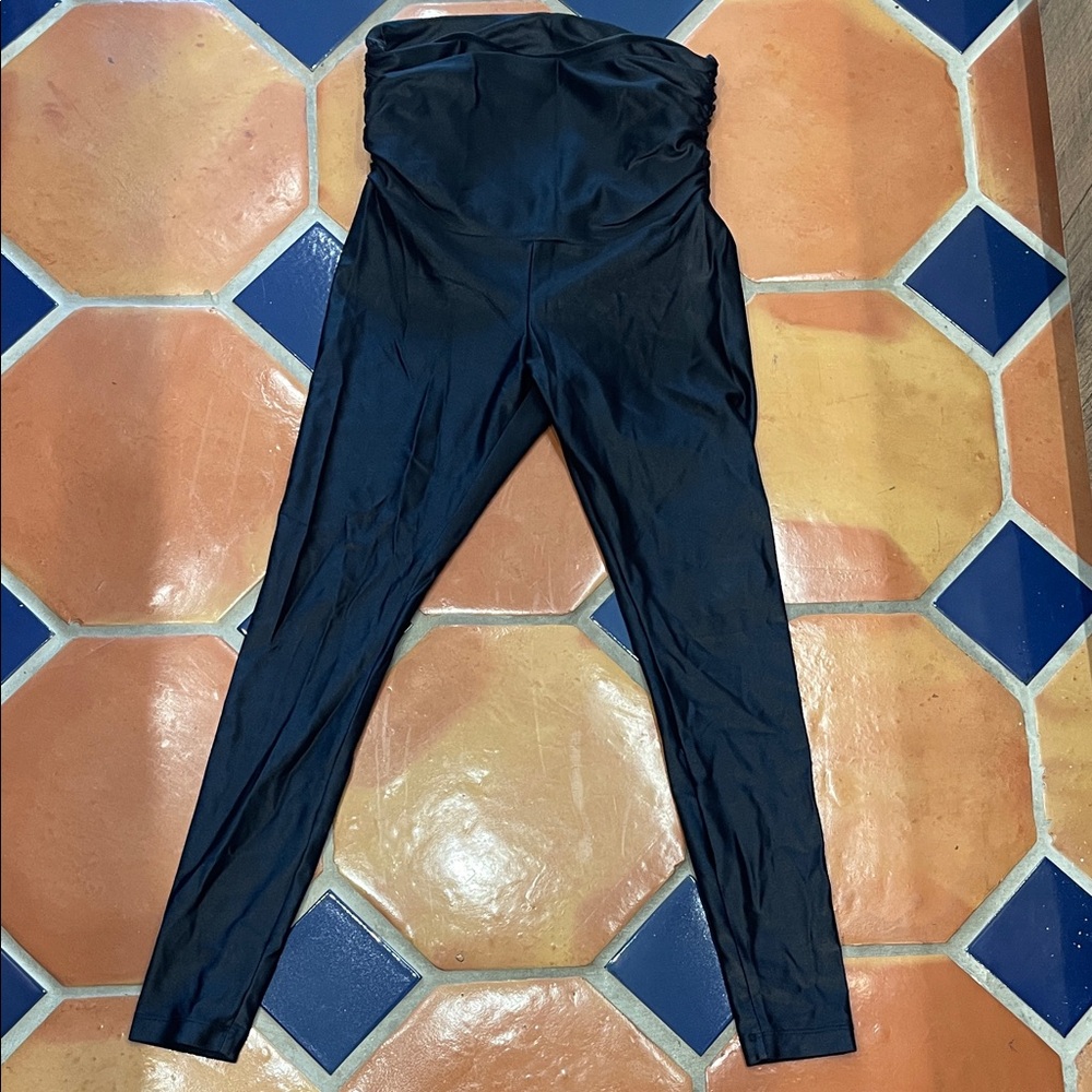 Koral Lustrous Black Maternity Leggings